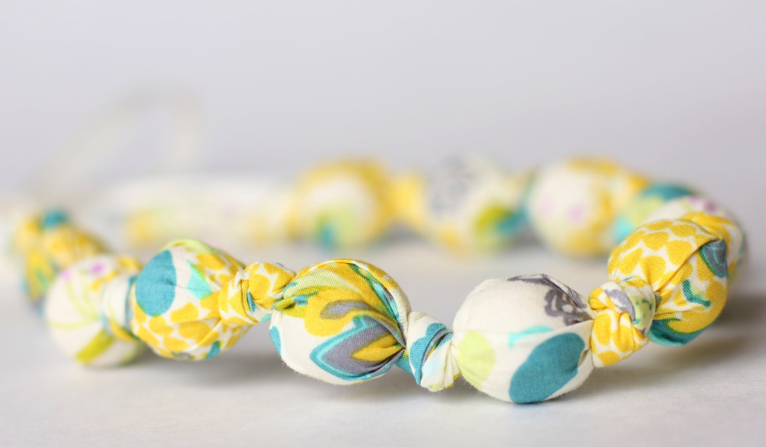 Teething Necklace, Chomping Necklace, Breastfeeding Necklace, Nursing Necklace, Fabric Necklace