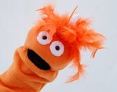 Orange Baby Monster Small Hand Puppet Plush Toy