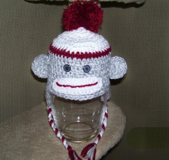 crochet sock monkey hat patterns on Etsy, a global handmade and