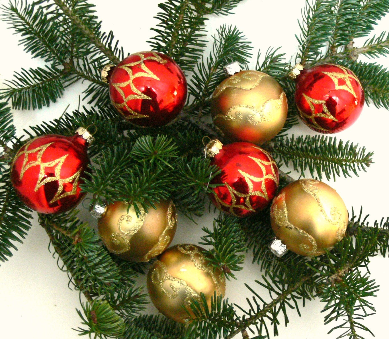 Glass Christmas Ornaments - Vintage Rauch Tree Decorations in Original Box