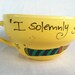 The Marauder's Mug - Harry Potter "I solemnly swear that I am up to no good" Banana Yellow Quote Mug with owl and wand