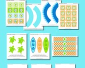Baby Shower Printable Party - Sea Turtle Surf - Birthday Party DIY Tablescape