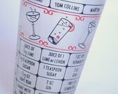 Mixed Drink Tumbler with Recipes for Cocktails