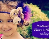 Girls' custom rosette headband hand rolled vintage-inspired multi rosette headband/hairclip