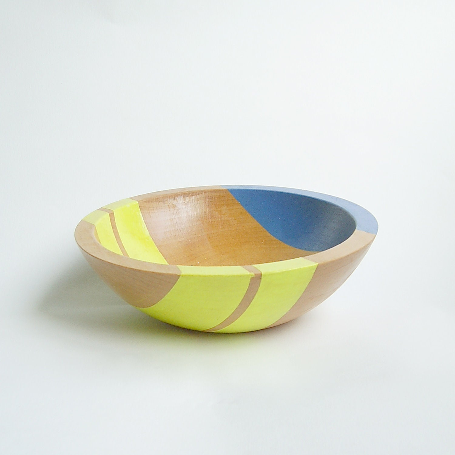 Modern Neon Hardwood 7" Salad Bowl, Electric Yellow