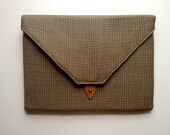 MacBook Air Cover 11 / Envelope Clutch Handmade from Plaid Wool Suit