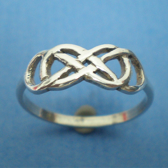 Celtic Knot Double Infinity Ring Silver Friendship Anniversary Birthday Valentine Gift - Revenge - infinity times infinity
