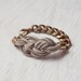 Sailor's Knot Bracelet - Bone white-colored suede and raw brass chain