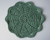 Mint green doily rug round area rug crochet 65cm / 26''