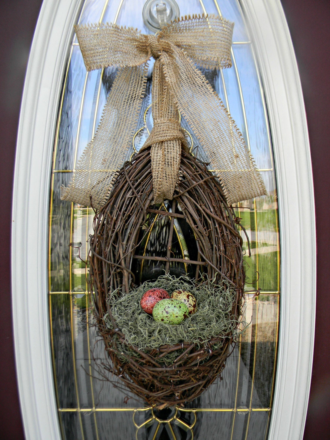 Spring Wreath Easter Wreath Grapevine Door by AnExtraordinaryGift