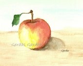 Apple watercolor print 5x7