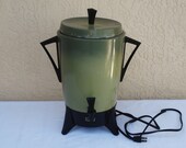 Vintage SUNBEAM Electric Avocado Green 30 Cups Coffee Percolator Urn.