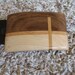 Hand Carved Natural Walnut and Maple Wood Belt Buckle with Cherry Cross Inlay Great Gift Idea