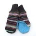 Recycled Wool Mittens Fleece Lined Brown Turquoise Avocado Green Pink and Orange Fair Isle