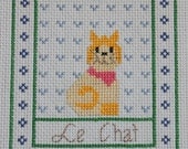 Le Chat - Completed Cross Stitch