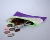 Purple "Dipped" Neon Zipper Coin Purse