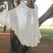 Cream Wraparound Shawl, Crocheted Shawl, Womens Knit Shawl, Women's Clothing Accessories