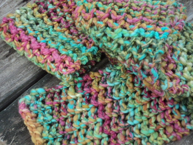Winter Scarf, Hand Spun Wool