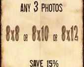 Discounted Print Set - 15% off - 8x8, 8x10 or 8x12 - you choose any 3 photos from my shop