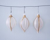 Set of 3 Vintage Translucent Christmas Glass Ornaments