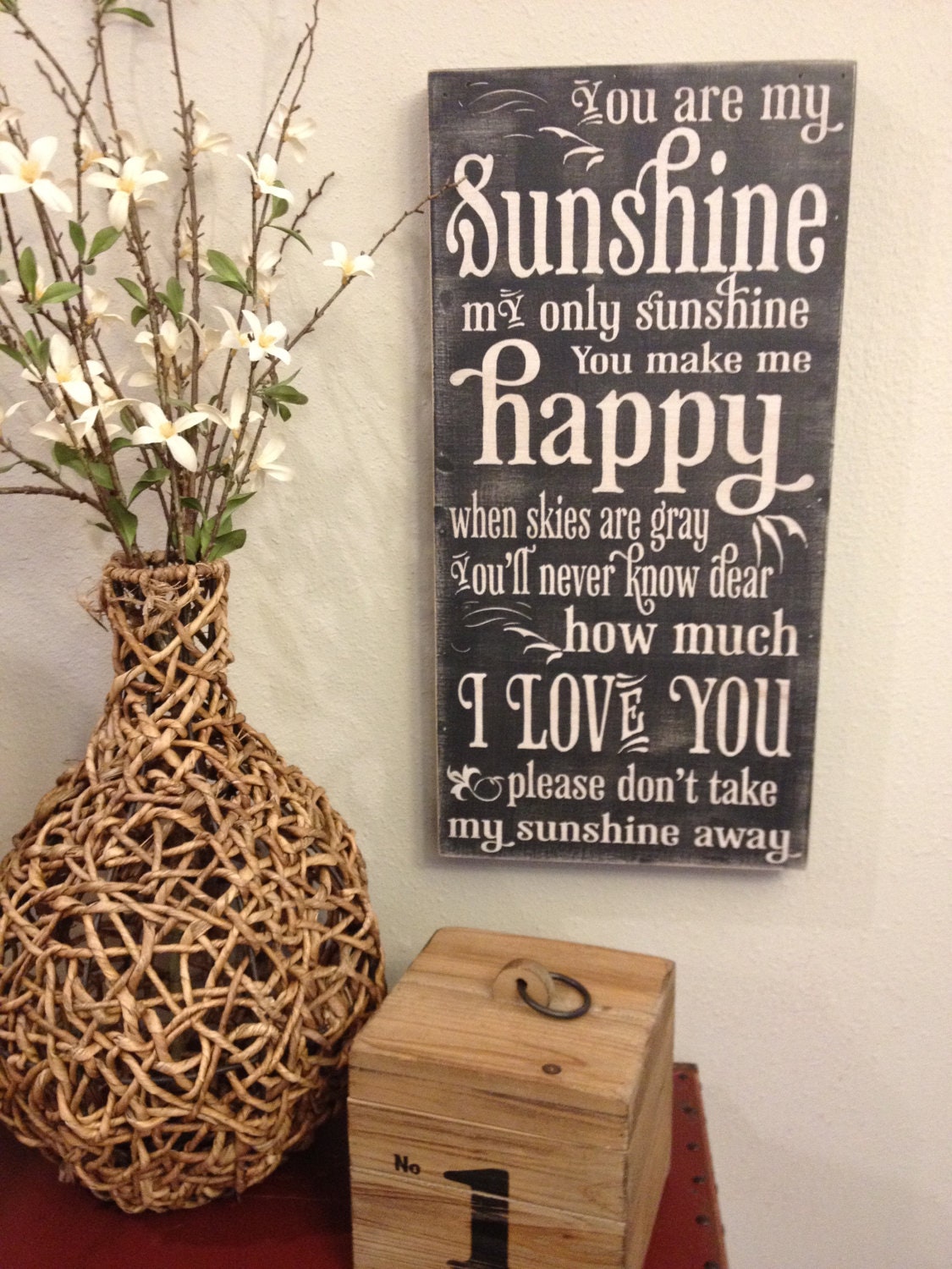 You are my sunshine - chalkboard illustrated typography - vintage style lettering