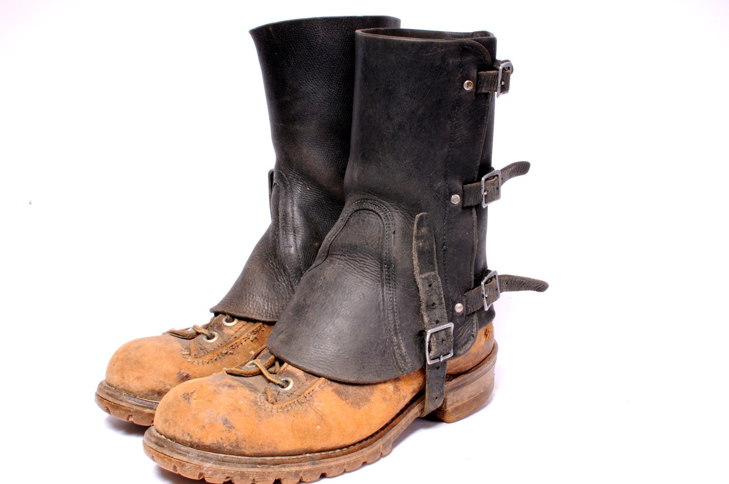 Vintage Steam Punk Leather Spats A