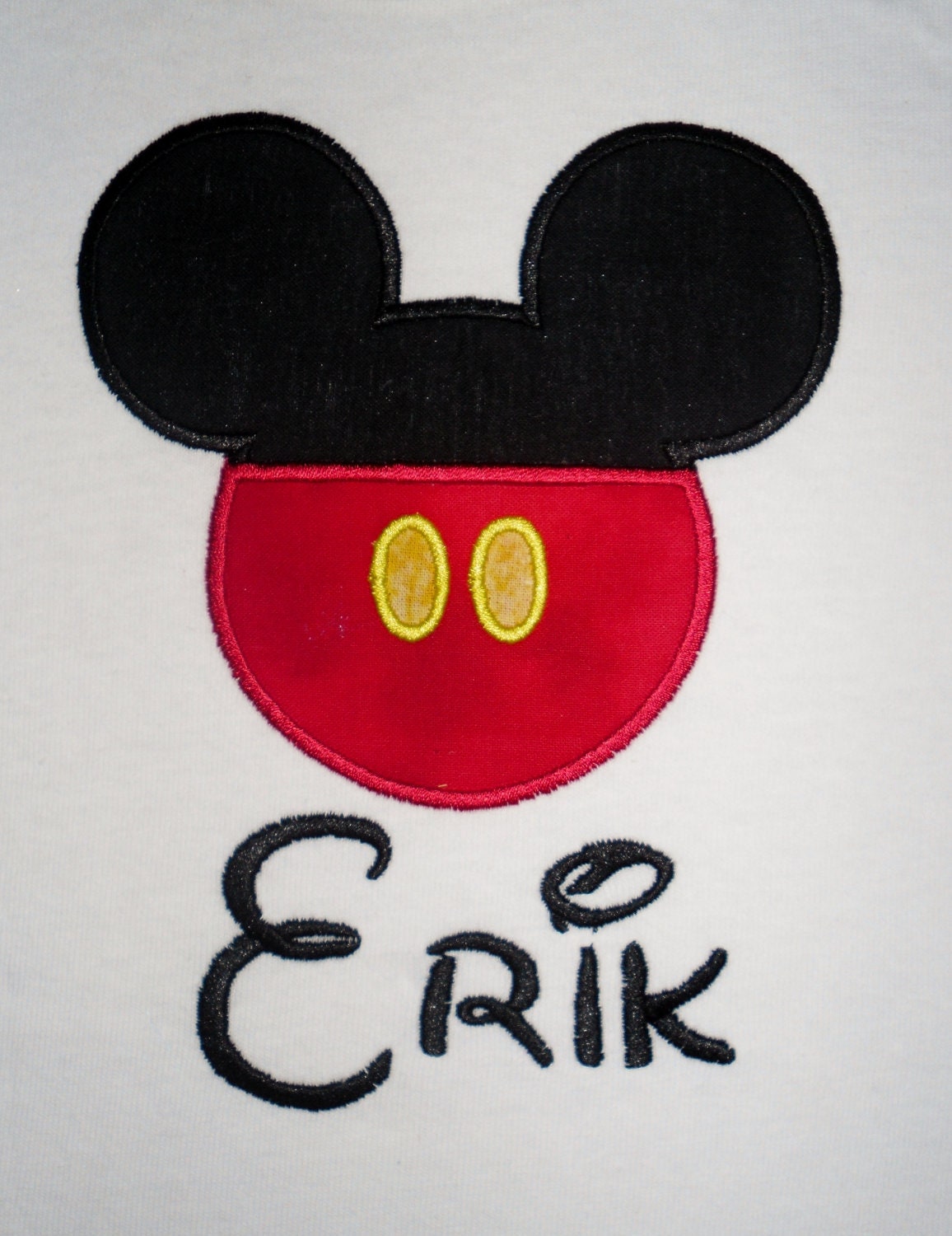 Mickey Mouse pants applique t shirt  - Personalized in Disney font your choice of colors  boy or girl
