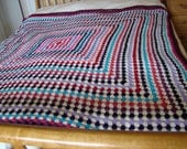 Large Berry Coloured Crochet Blanket