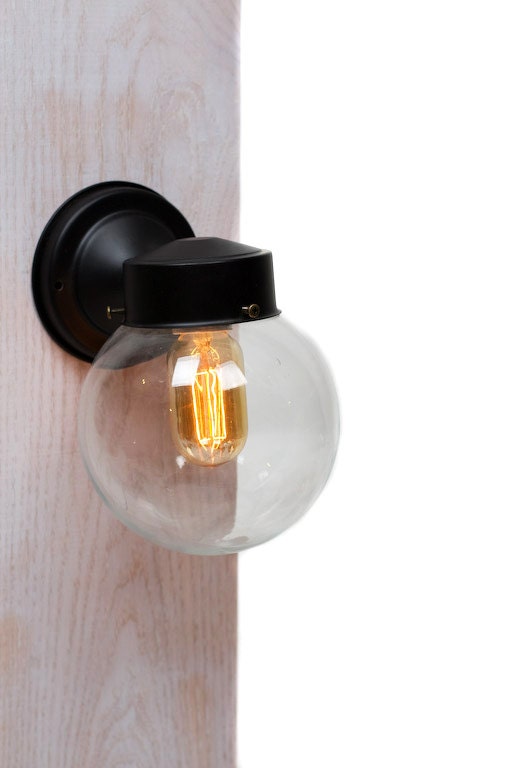 Mini Clear Glass Globe Wall Sconce Light