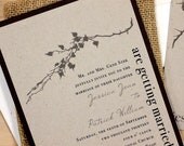 Ivory Romance - Rustic Wedding Invitations, Elegant & Chic, Taupe, Brown, Garden Wedding - Sample