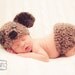 Baby Puppy Hat and Diaper Cover Set in choice of three color combos--Perfect Newborn Photo Prop or Halloween Costume