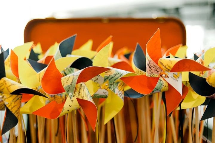 Wedding Favors 8 Mini map Pinwheels