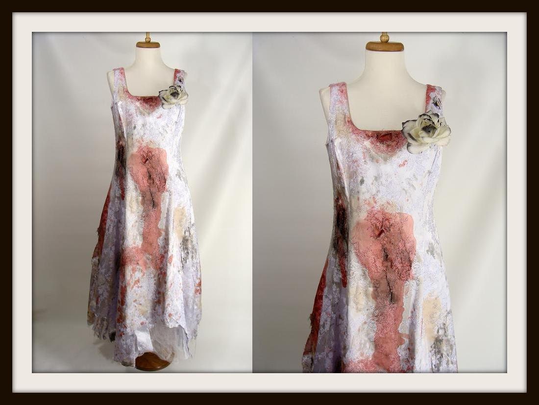 Custom Made Bloody Zombie Prom Bridesmaid Corpse Bride Grave Walker Dress with Spiders M 10