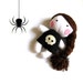 Halloween rag doll witch toy skull bones boo spider dark gothic horror baby girl kid kids stuffed puppet handmade plushie white black
