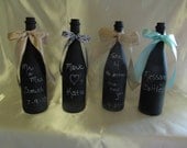 Chalkboard Painted Wine Bottles / Wedding Table numbers