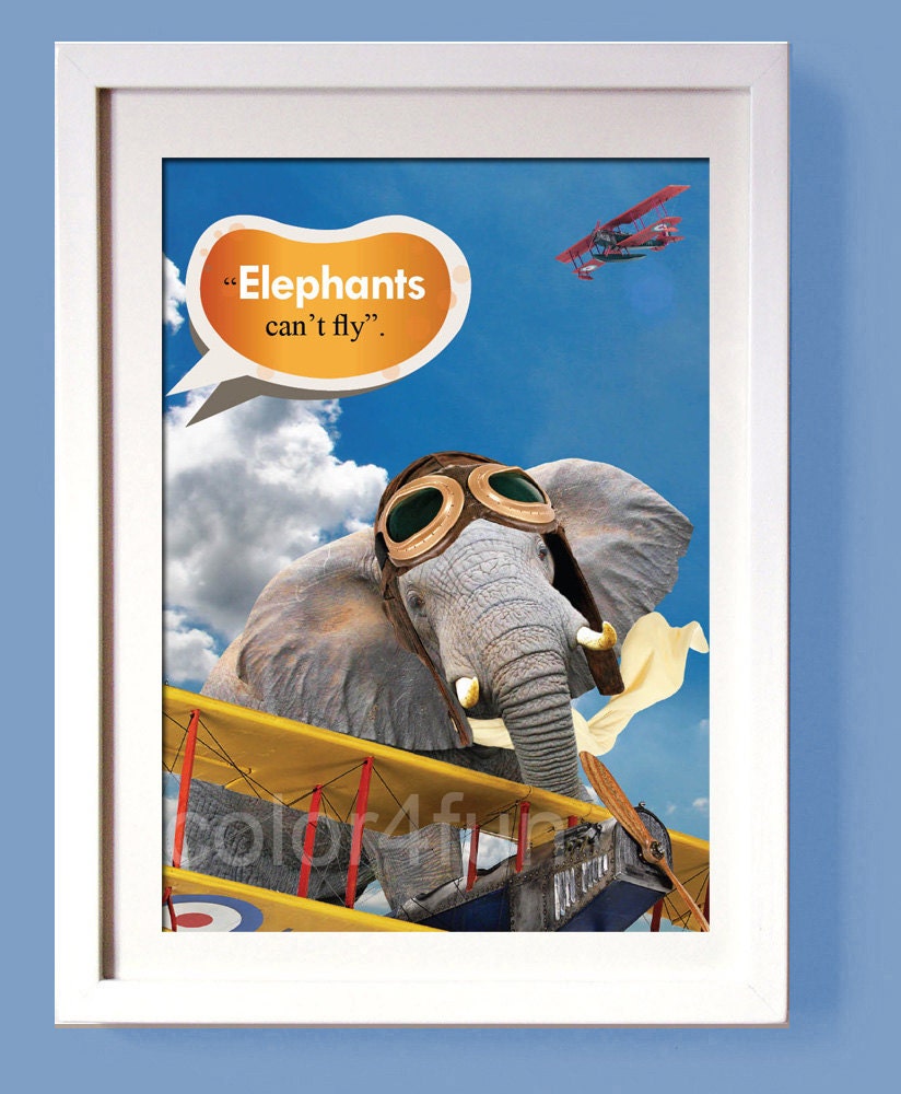 Funny colaz ELEPHANT-be different ready for print 8,2x11,7