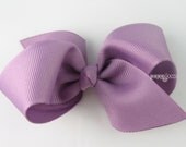 NEW STYLE - Loopy Pinwheel Hair Bow - Sugar Plum Hairbow 3.5 Inch Solid Color Boutique Bow for Baby Toddler Girls 1.5 Inch Wide Ribbon