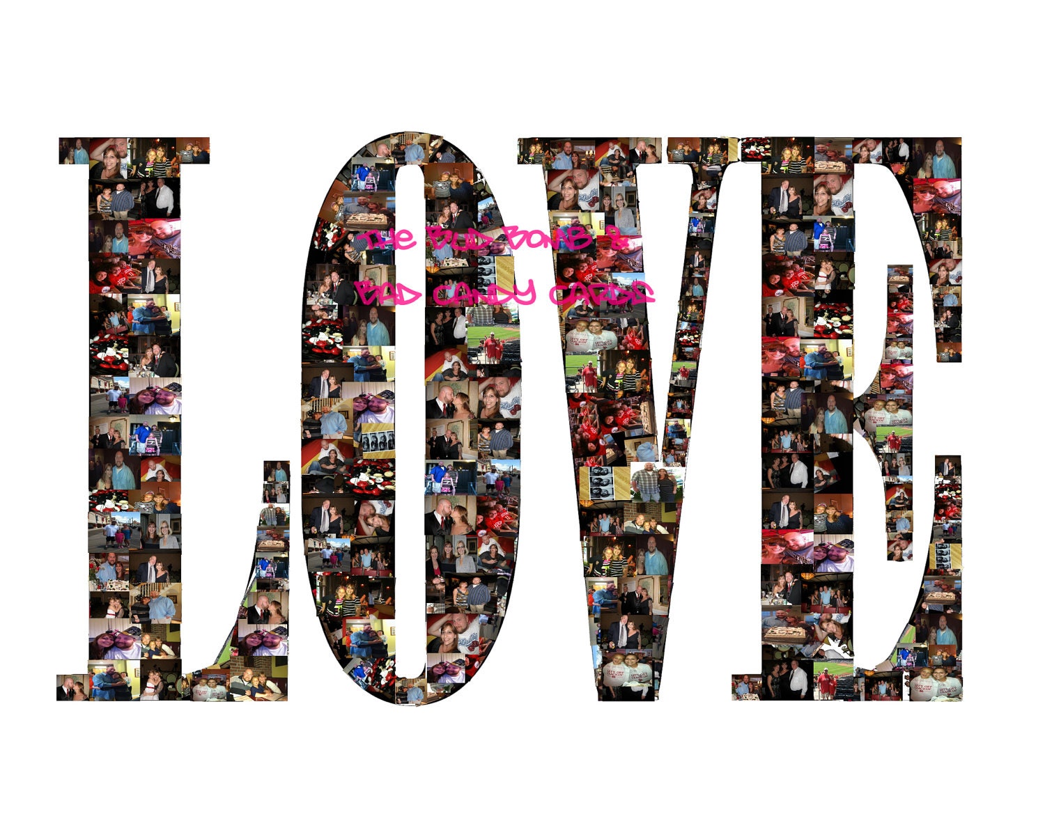 LOVE, BFF, Graduation, Sorority Letters, Best Bitches, Name, Wedding, Photo Art Collage all sizes