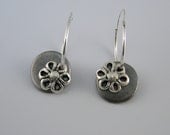 Silver Flower and Steel Earrings Mixed Metal Handmade Mom Daughter Sister Grandma Fashion Fall Winter Spring Summer