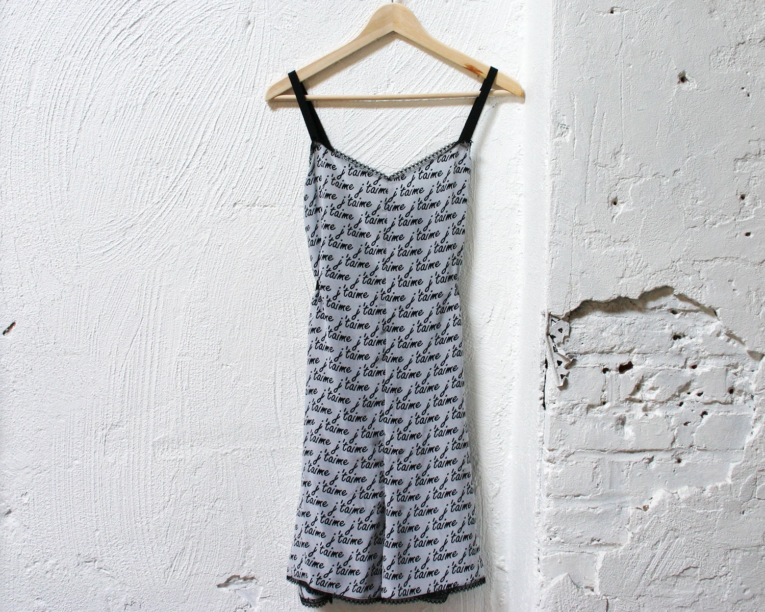 Gray Silk J'taime French Printed Romper