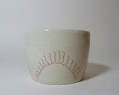 Minimal Red Rising Sun Ceramic Planter