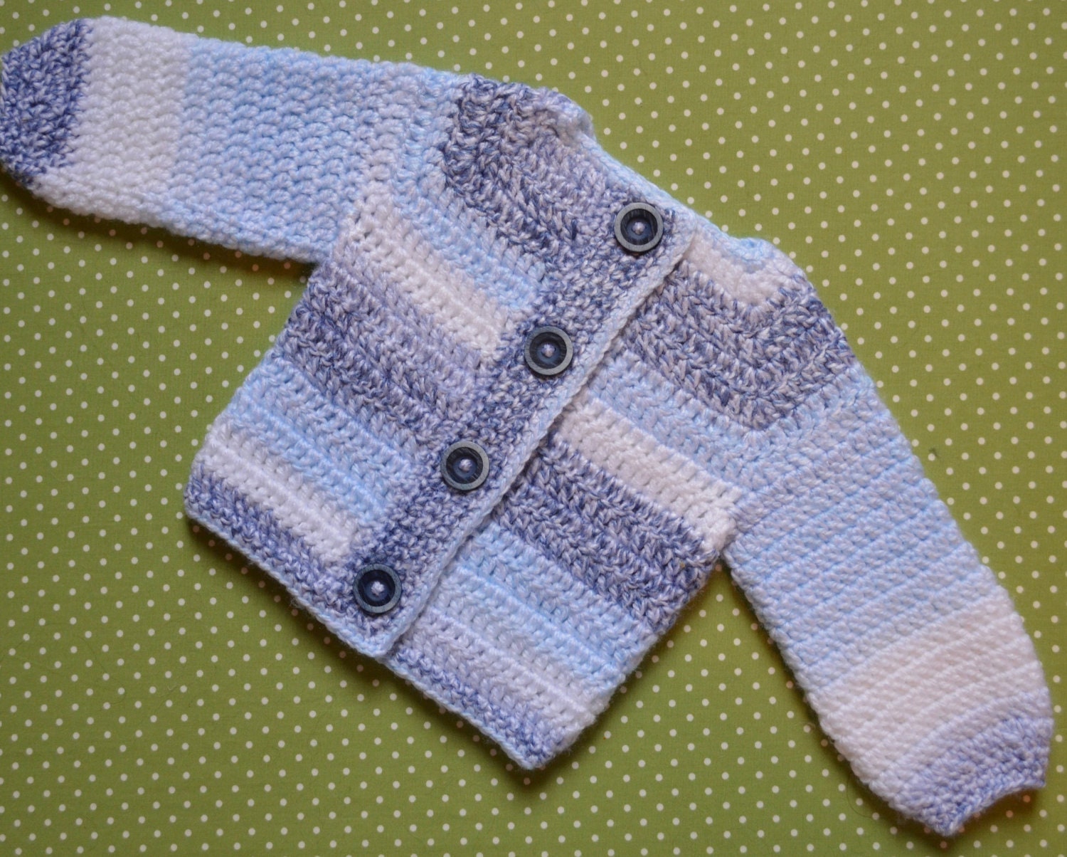 Shades of Blue Baby Cardigan Sweater with Buttons for Boys size 2T-3T