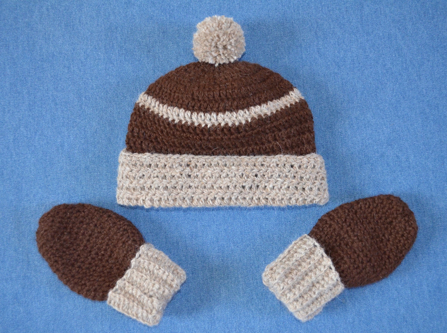 Mitten and Hat Set for Toddler in Undyed Natural Alpaca Perfect Stocking Stuffer