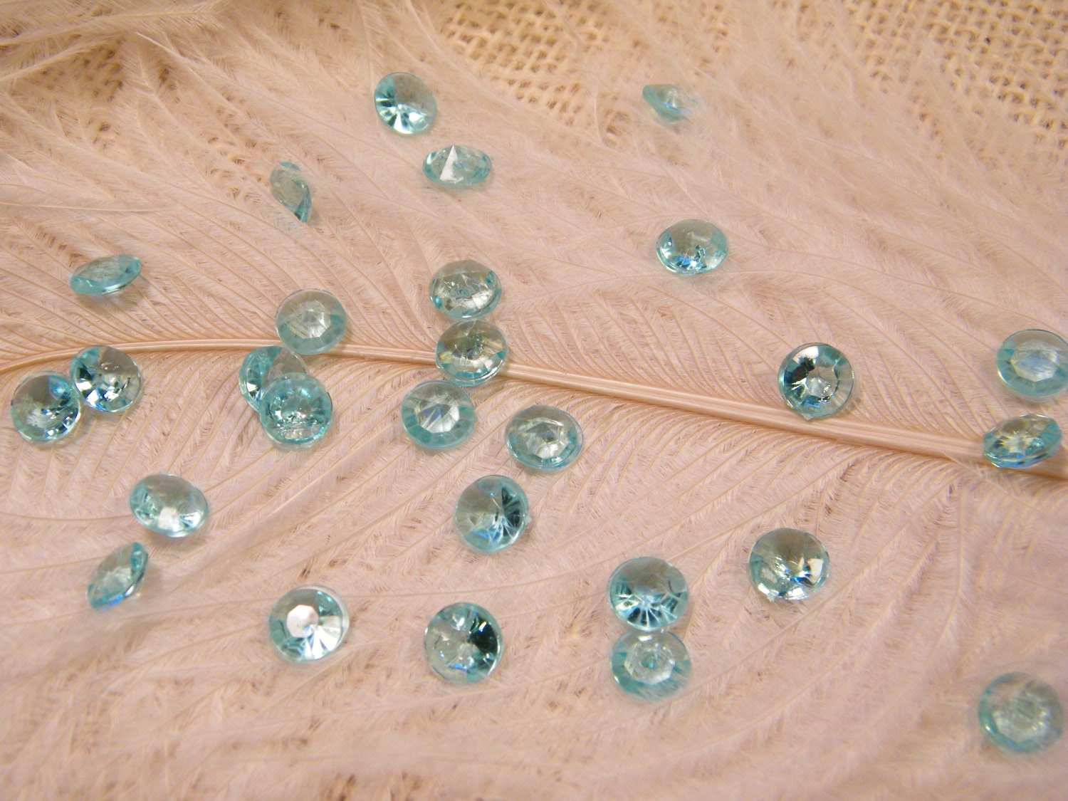 Turquoise Blue Faux Diamonds - Plastic -Winter Wedding Confetti - Solitare Faux Diamonds - Table Decoration - Vase Filler