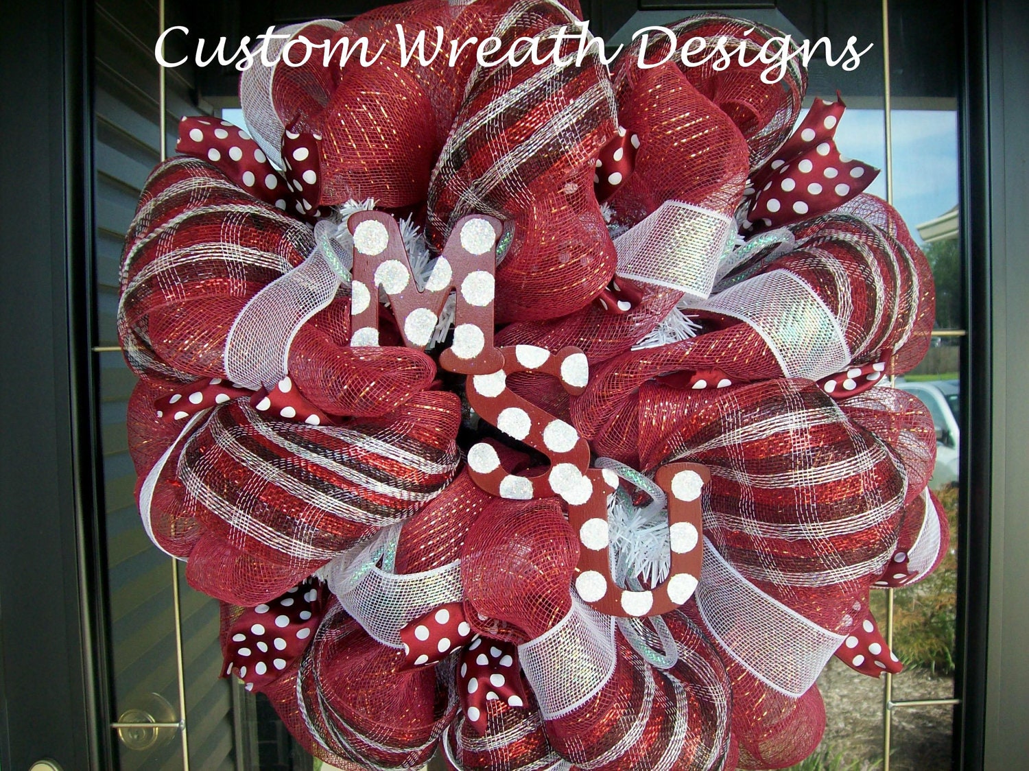Deco Mesh Mississippi State University Wreath
