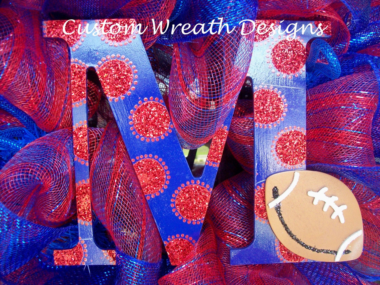 Deco Mesh Ole Miss Fan Wreath