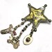 Country Western Jewelry, country western brooch, upcycled, recycled, Wild West, gun, cowboy hat, eco friendly, ooak, one of a kind