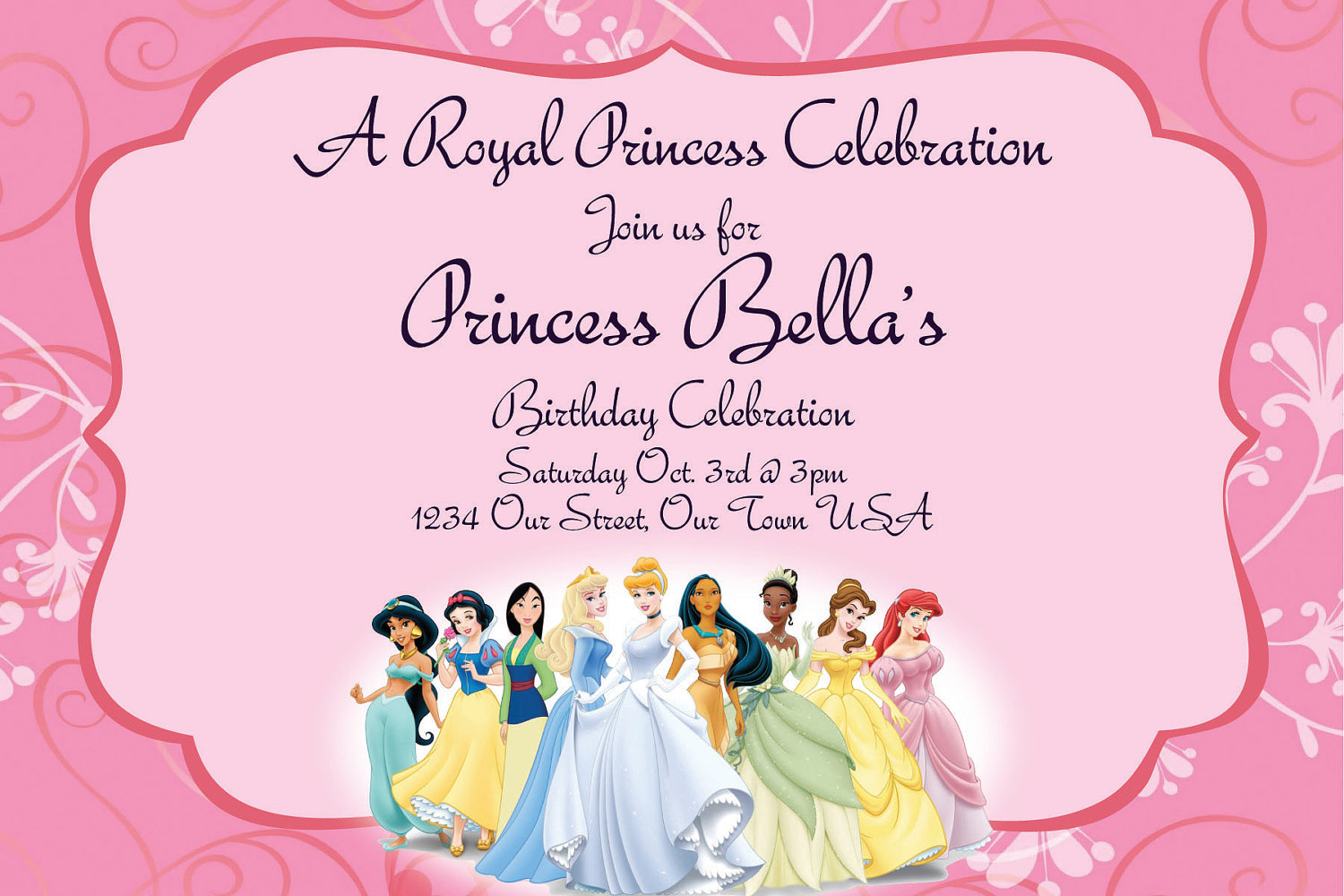 Disney Princess Birthday Invitation Templates