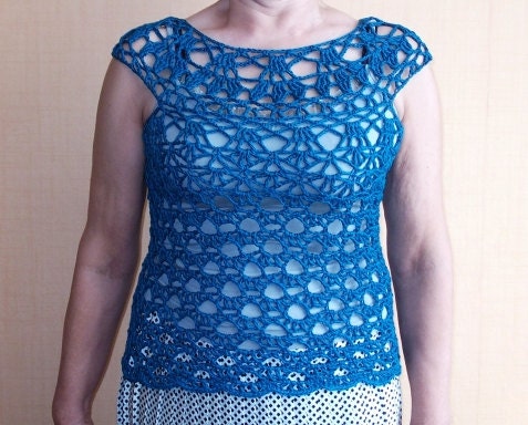 Crochet Pattern PDF - Indra Top - size M - Crochet Top Pattern instant download