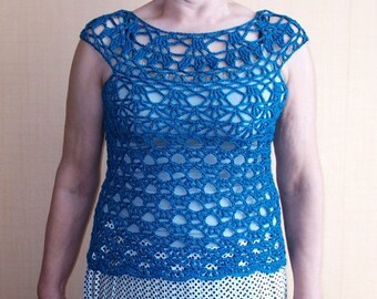 Crochet Pattern PDF - Indra Top - size M - Crochet Top Pattern instant download